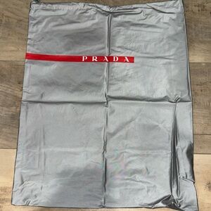 Prada Silver and Red Dust Bag